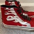 Vans Shoes | Great Condition Vans Sk8 - Hi Zip Flame Racing Grade School Boys Shoe - Size 1.5 | Color: Red | Size: 1.5bb