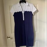 Lilly Pulitzer Dresses | Lilly Pulitzer Navy White Sheath Dress Small Gold Button Detail | Color: Blue/White | Size: S
