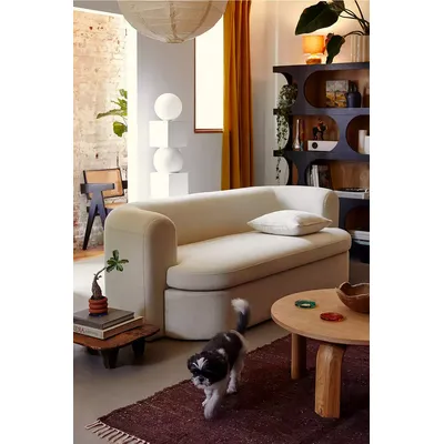 Armand Off-White Three-Seater Storage Sofa - Cream L: 216cm x W: 96cm x H: 73cm at Urban Outfitters
