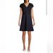 Kate Spade Dresses | Kate Spade New York Ponte A-Line In Black Stretch Knit Cap Sleeve Dress Sz M | Color: Black | Size: M