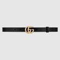 GUCCI GG Marmont Leather Belt With Shiny Buckle, Size 110