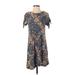 LC Lauren Conrad Casual Dress - DropWaist: Blue Paint Splatter Print Dresses - Women's Size Small