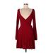 Forever 21 Casual Dress - Wrap: Burgundy Dresses - Women's Size Large
