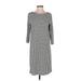 J.Jill Casual Dress - Shift: Gray Houndstooth Dresses - Women's Size Small