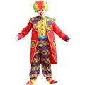 thematys Funny Clown Costume | Wig | Bow Tie | Red Nose | Gloves | Fancy Dress | Carnival | Halloween | Clown Mask | Circus | Adults | Women | Men | Children (Style 1)