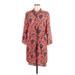 Collective Concepts Casual Dress - Shirtdress: Orange Paisley Dresses - Women's Size X-Small