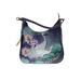 Anuschka Leather Shoulder Bag: Purple Floral Motif Bags