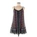 American Rag Cie Casual Dress: Black Floral Motif Dresses - Women's Size Medium