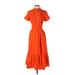 J.Crew Cocktail Dress - Shirtdress: Orange Dresses - Women's Size 4