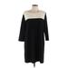 H&M Casual Dress - Sweater Dress: Black Color Block Dresses - Women's Size Large