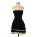 Sans Souci Cocktail Dress - Mini: Black Jacquard Dresses - Women's Size X-Small