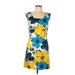 Sara Campbell Casual Dress - Shift: Yellow Print Dresses - Women's Size 12