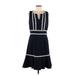 NANETTE Nanette Lepore Casual Dress - DropWaist: Blue Tweed Dresses - Women's Size 8
