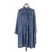 Velvet Heart Casual Dress - Shirtdress: Blue Dresses - Women's Size 1X