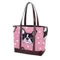 Tote Bag for Women, Large Tote Bag, Women's Tote Handbags, French Bulldog Cartoon Animal Pink, Womens Tote Bags for Work