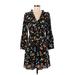 Kate Spade New York Casual Dress - Wrap: Black Floral Motif Dresses - Women's Size 6