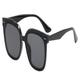 YGDBFB88 Sunglasses Trendy Outdoor Square Frame Sunglasses For Women Large Frame Anti-UV Driving Street Photography Trendy Sunglasses Sunglasses Unisex (Color : Black, Size : A)