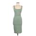 Zara Casual Dress - Sheath: Green Solid Dresses - Women's Size Medium