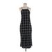 Volcom Casual Dress - Slip dress: Black Checkered/Gingham Dresses - Women's Size X-Small