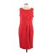 Calvin Klein Casual Dress - Sheath: Red Solid Dresses - Women's Size 12