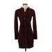 Zara Casual Dress - Shirtdress: Burgundy Dresses - Women's Size X-Small