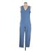 Athleta Jumpsuit V-Neck Sleeveless: Blue Print Jumpsuits - Women's Size 10