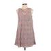 Entro Casual Dress - A-Line: Gray Damask Dresses - Women's Size Small