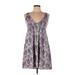 CALVIN KLEIN JEANS Casual Dress: Purple Paisley Dresses - Women's Size Medium