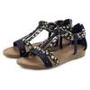 Sandale LASCANA "Sommerschuh", Damen, Gr. 42, schwarz, Obermaterial: 50% Lederimitat, 50% Textilmaterial. Futter: 100% Lederimitat. Decksohle: 100% Lederimitat. Laufsohle: 100% Synthetik, mehrfarbig, bedruckt, casual, Schuhe, Sandalette, Sommerschuh...