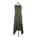 Anthropologie Casual Dress - Midi: Green Solid Dresses - Women's Size Large