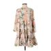 Zara Casual Dress - DropWaist: Tan Floral Motif Dresses - New - Women's Size Small