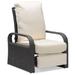 Outdoor Recliner Lounge Recliner Chair with Retractable Footrest