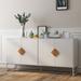 Multifunctional Storage Cabinet Sideboard With Solid Wood Square Shape Handle And 4 Doors