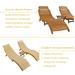 Outdoor Patio Wood Portable Extended Chaise Lounge Set with Foldable Tea Table for Balcony