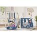 5 in 1 Toddler Slide and Swing Set, Kid Slide for Toddlers Age 1-3, Bus Themed Baby Slide, Playset Playground Blue Gray
