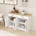 47.95" Farmhouse Kitchen Cupboard Buffet Cabinet Storage Sideboard with 2 Drawers and 4 Doors