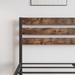 Platform Bed Frame with Rustic Vintage Wood Headboard
