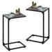 C Shaped End Table Set of 2, Snack Side Table, C Tables for Couch, Couch Tables That Slide Under, Small TV Tray Table