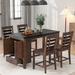 5-piece Dining Table Set With Storage Cabinet And Drawer,4 Dining Chairs