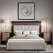 Queen Size Velvet Upholstered Bed with a Big Drawer, Storage Bed with Headboard, Platform Bed with Support Legs, Beige
