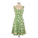 Nine West Casual Dress - Fit & Flare: Green Tropical Dresses - Women's Size 10