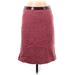 Bebe Casual Skirt: Burgundy Chevron/Herringbone Bottoms - Women's Size 4