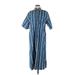 Madewell Casual Dress - Shirtdress Collared Short sleeves: Blue Dresses - Women's Size Medium