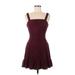 Speechless Casual Dress - Fit & Flare: Burgundy Jacquard Dresses - Women's Size Medium