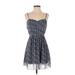Abercrombie & Fitch Casual Dress - Mini: Blue Print Dresses - Women's Size Small