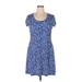 MICHAEL Michael Kors Casual Dress - Shift Scoop Neck Short sleeves: Blue Print Dresses - Women's Size X-Large