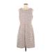 J.Crew Factory Store Casual Dress - Fit & Flare: Gray Jacquard Dresses - Women's Size 8