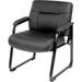 Global Industrial 28" W Leather Seat Waiting Room Chair w/ Metal Frame Leather/Metal in Black/Gray | 34.75 H x 28 W x 29.75 D in | Wayfair 238530