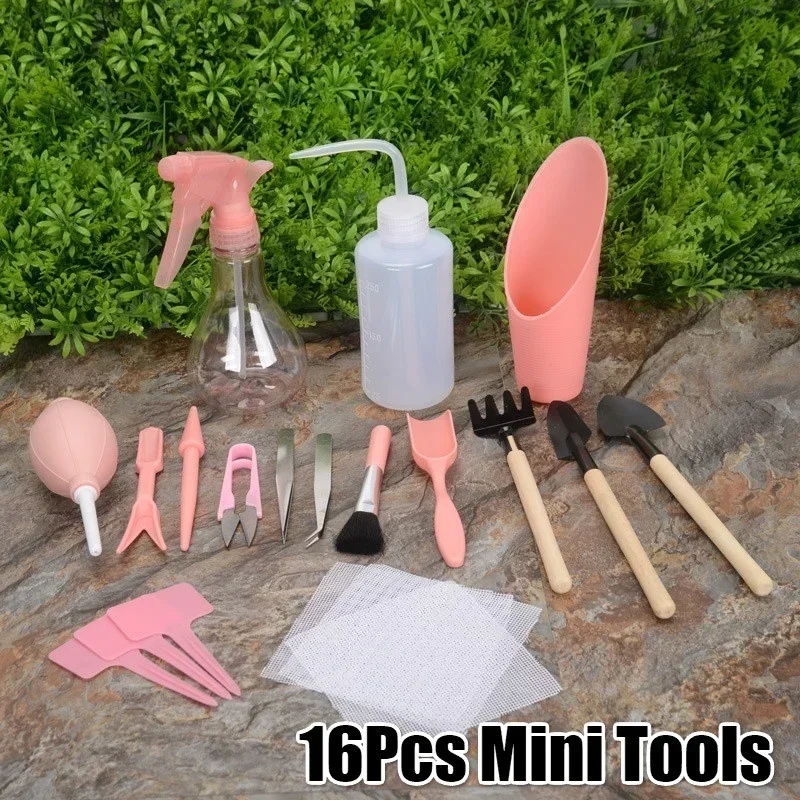 16 stücke Umpflanzen Werkzeuge Mini Gartengeräte Kit Mini Fee Garten Pflanzen Garten Handwerkzeuge Set Gartengeräte Image