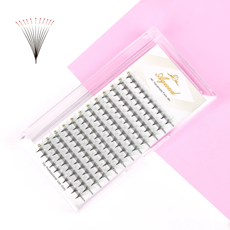 AGUUD Spitze Basis Promade Fans Wimpernverlängerung 3D 5D 6D 7D 8D 10D 12D 14D 16D Scharfer dünner Stiel Faux Nerz Russisches Make-up Cilios Image